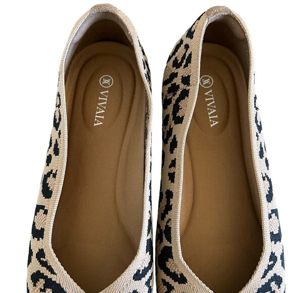 VIVIAIA NEW Square-Toe V-Cut Flats Margot 2.0 In Dark Leopard Size 9 - Picture 10 of 12
